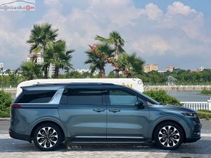 Xe Kia Carnival Signature 2.2D 2022 Xanh, Nội Thất Nâu